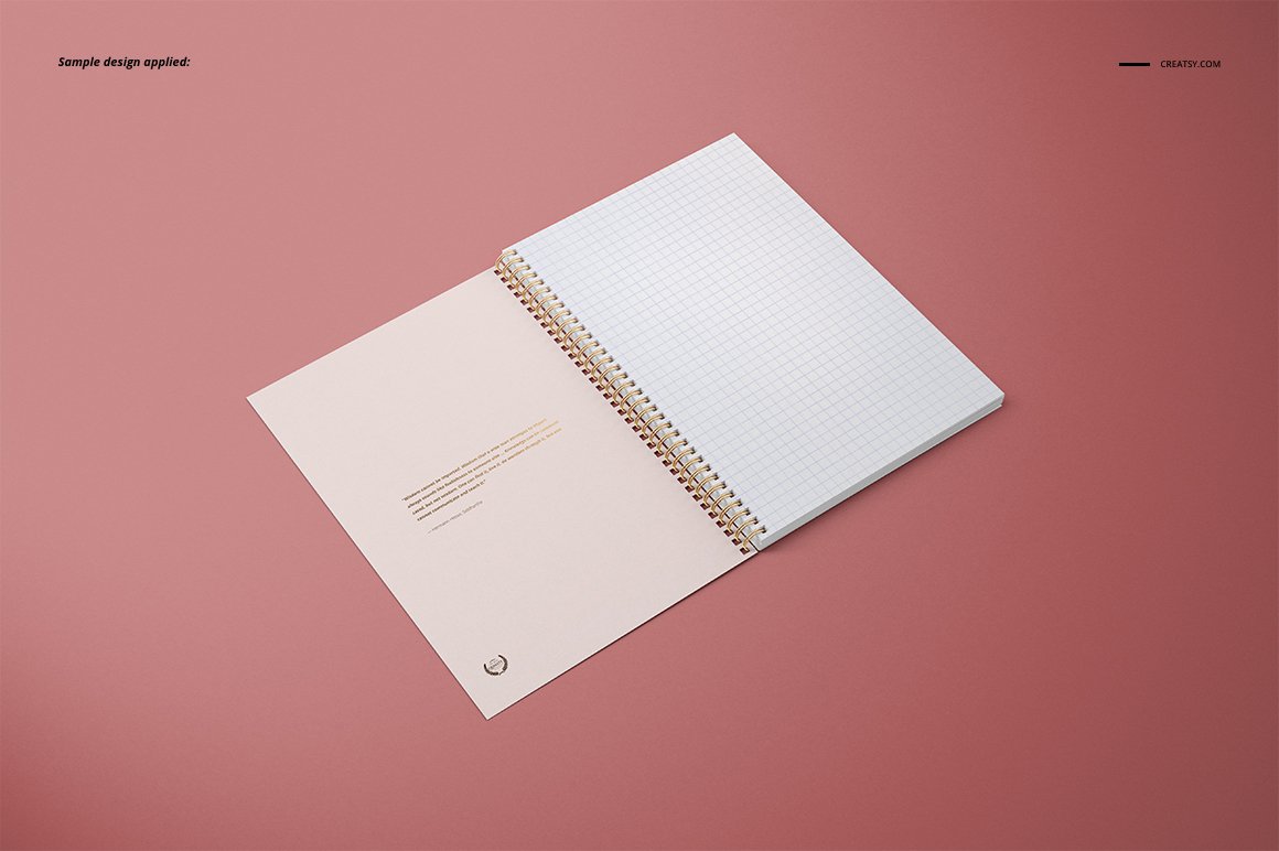 An open notebook without a print.