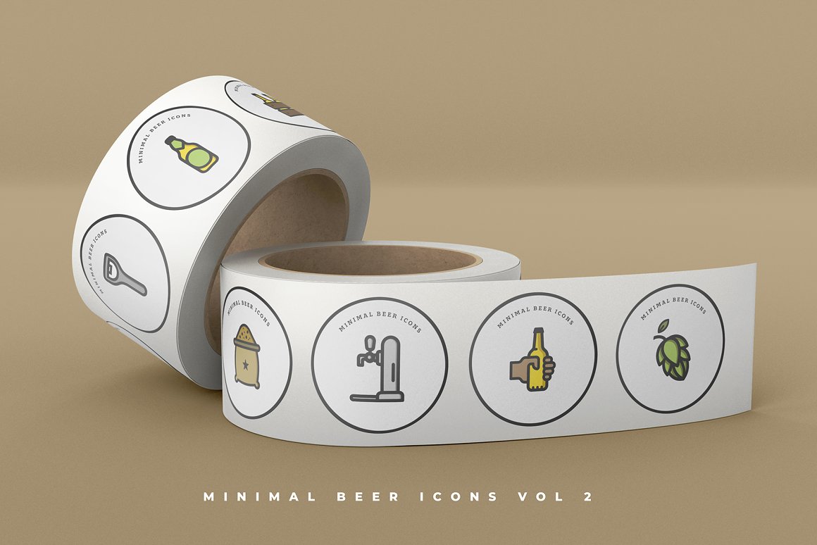 Ribbon with round beer logo.
