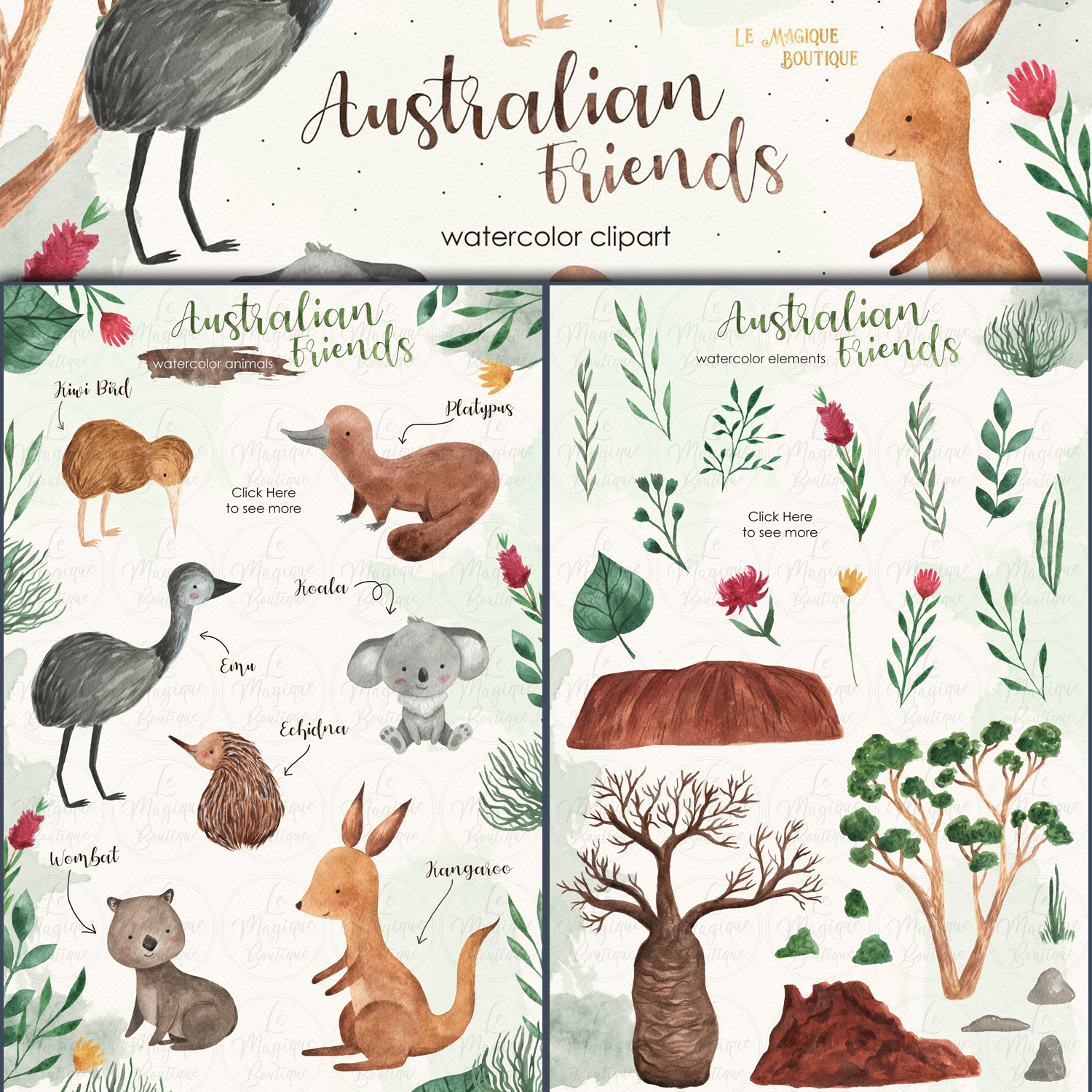 Australian Friends Watercolor Set cover image.