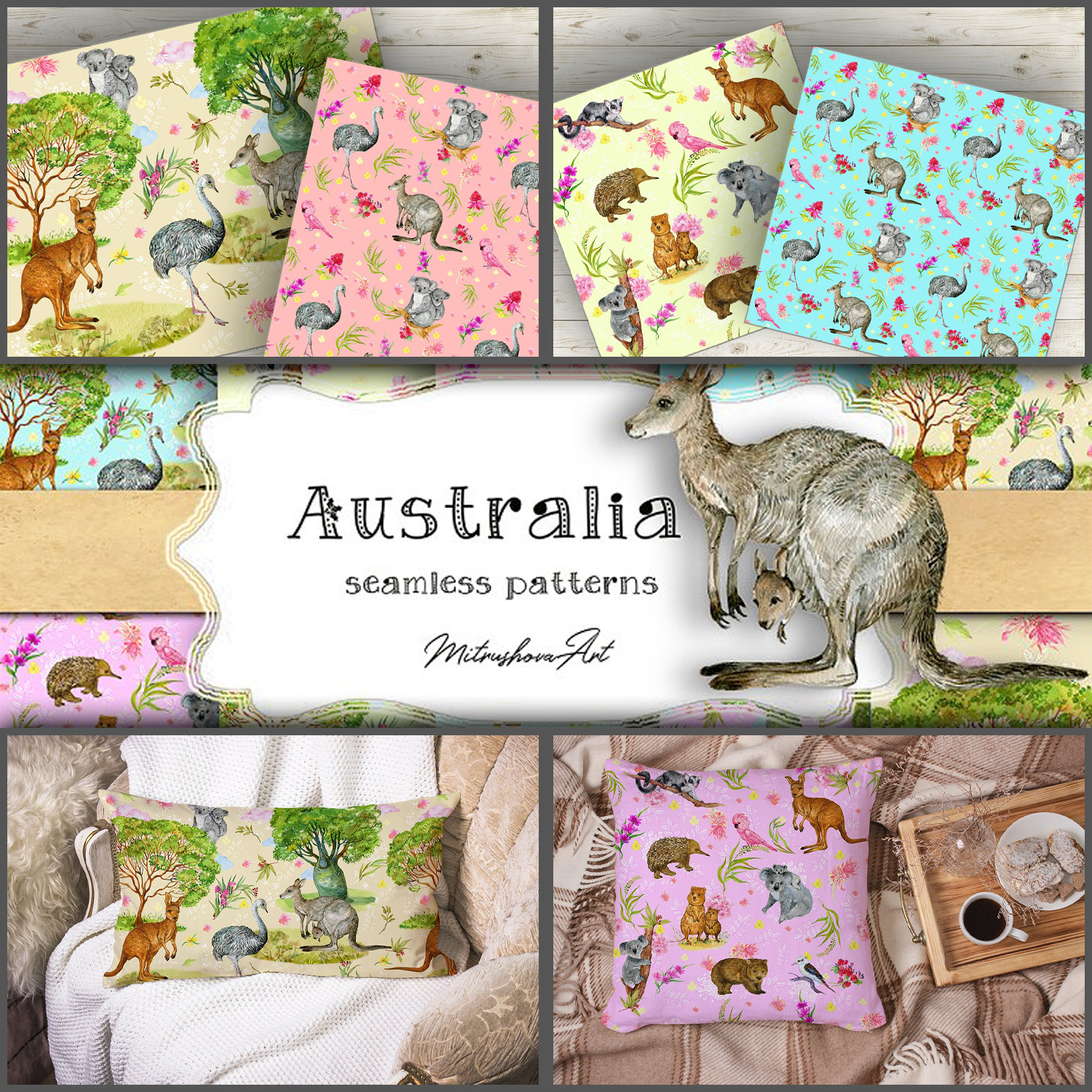 Australia Animal Seamless Patterns cover image.