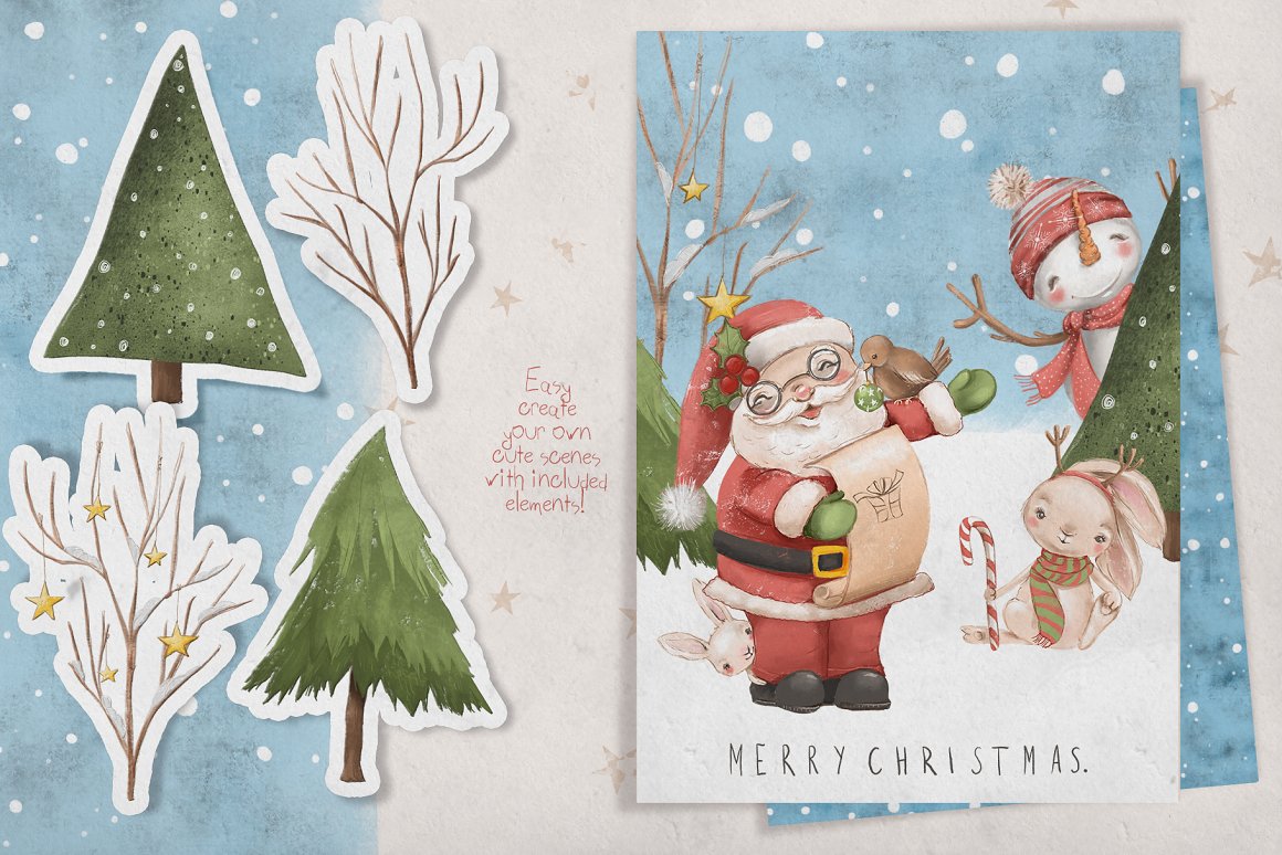 Great images for cards with Santa Claus.
