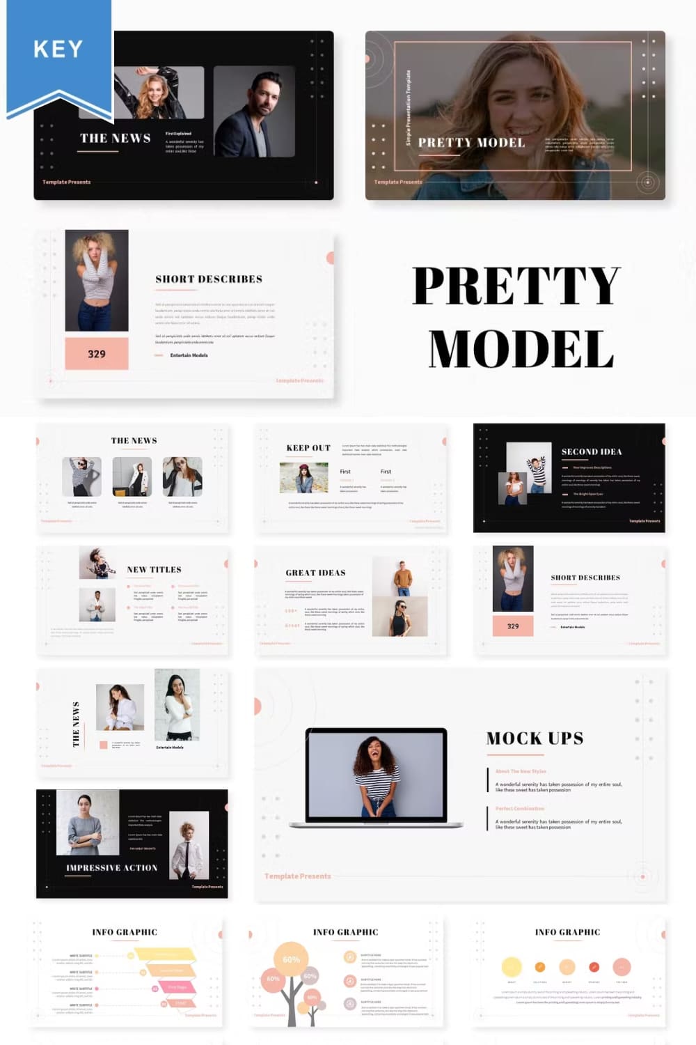 Short describes of Pretty Model | Keynote Template.