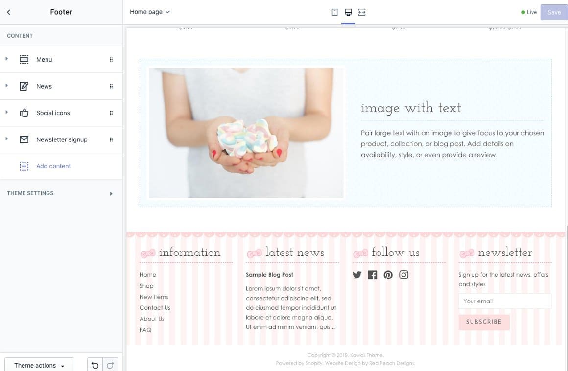 Information and contacts of Kawaii Feminine Shopify Theme.