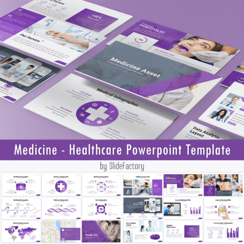 Portfolio of the Medicine - Healthcare Powerpoint Template.