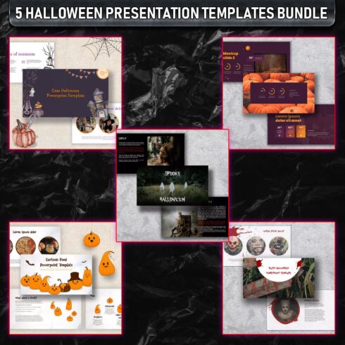 Halloween Presentation Templates Bundle cover image.