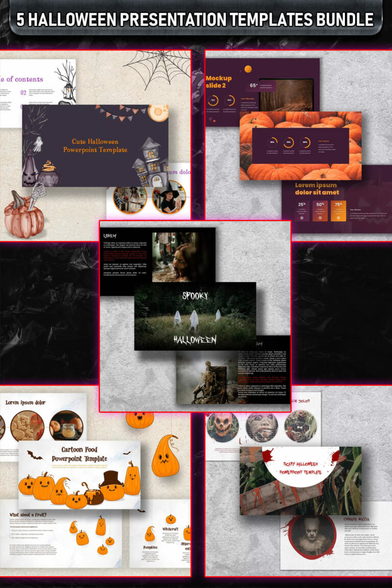 5 Halloween Presentation Templates Bundle – MasterBundles