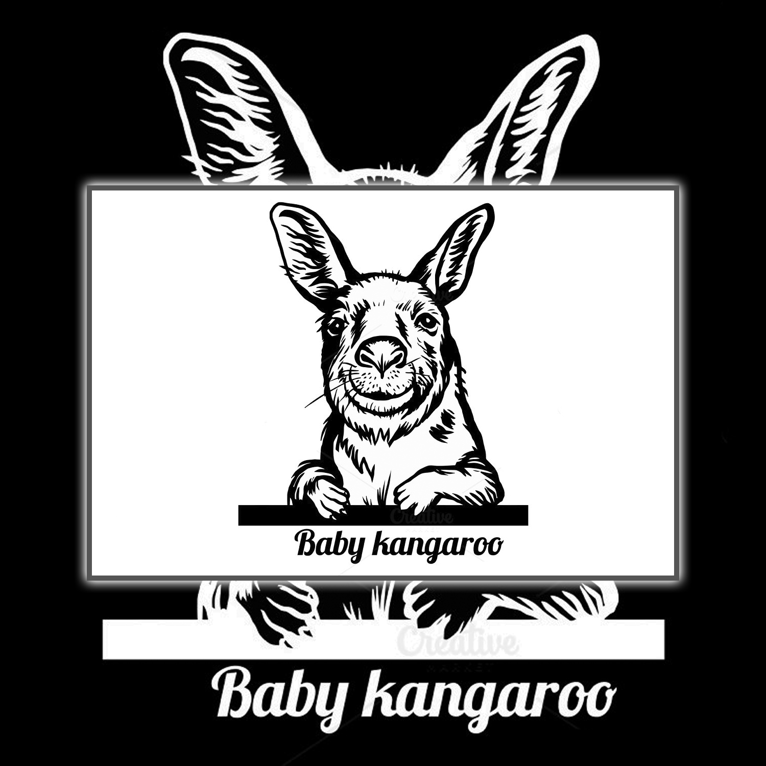 Baby Kangaroo Animal Face Vector cover image.