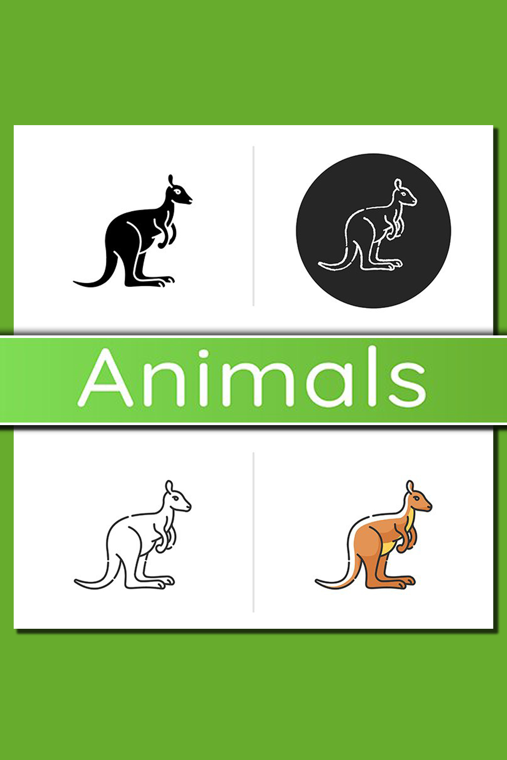 Kangaroo Icon pinterest image.