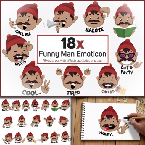 Prints of funny man emoticon or stickers character colle 1500 1500 1 353