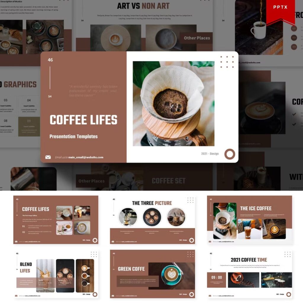 Coffee Lifes Powerpoint Template – MasterBundles