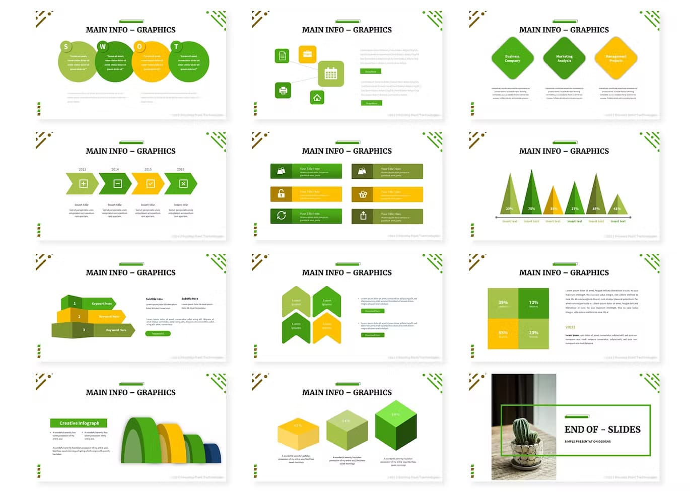 Creative infographic of house plants simple presentation designs.