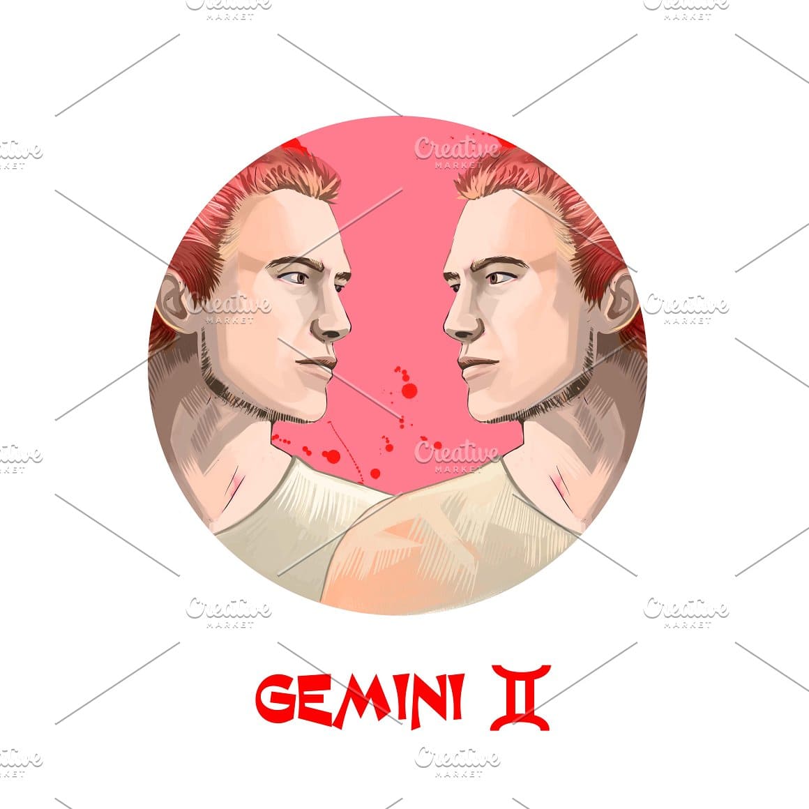 Two young men as the image of Gemini.