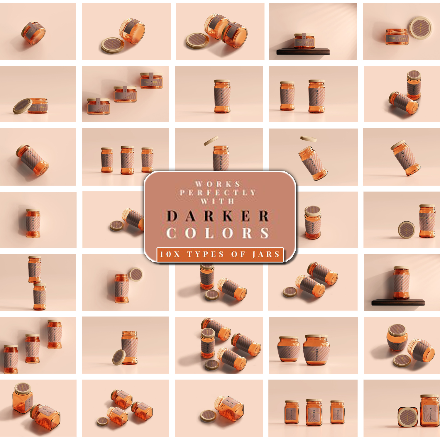 Preview amber jars mockup collection.