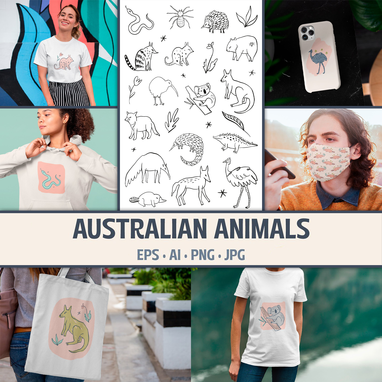 Australian Animals Illustrations Bundle cover image.