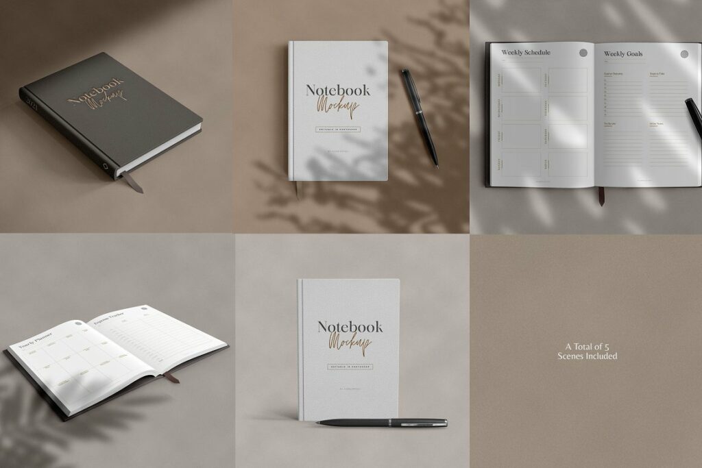 Minimal Notebook Mockups – MasterBundles