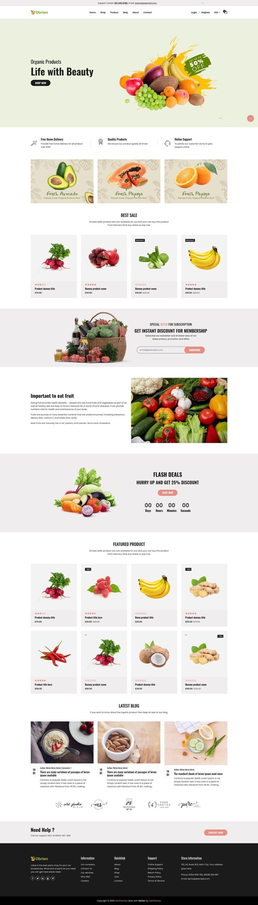Organic Food Shopify Theme – Obrien.