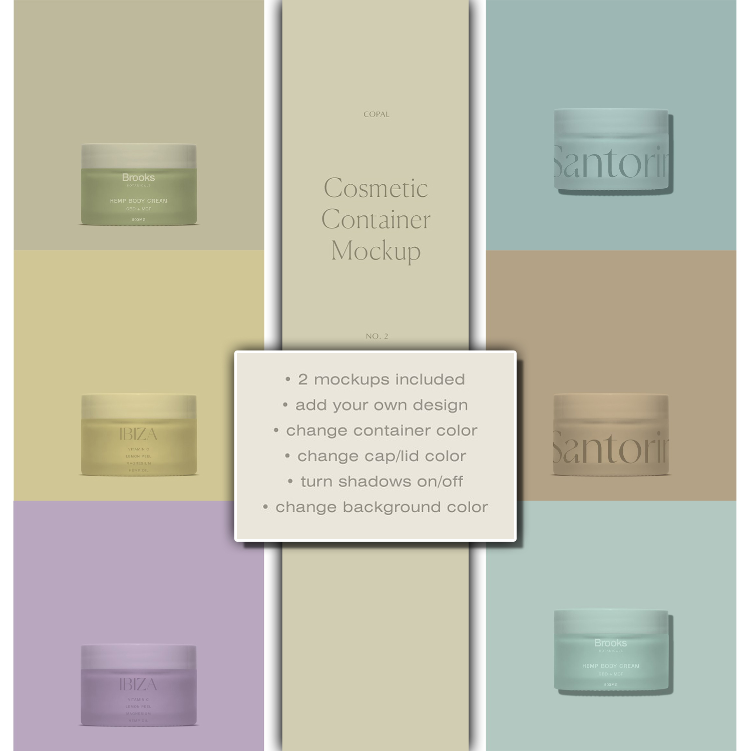 Preview cosmetic container mockup.