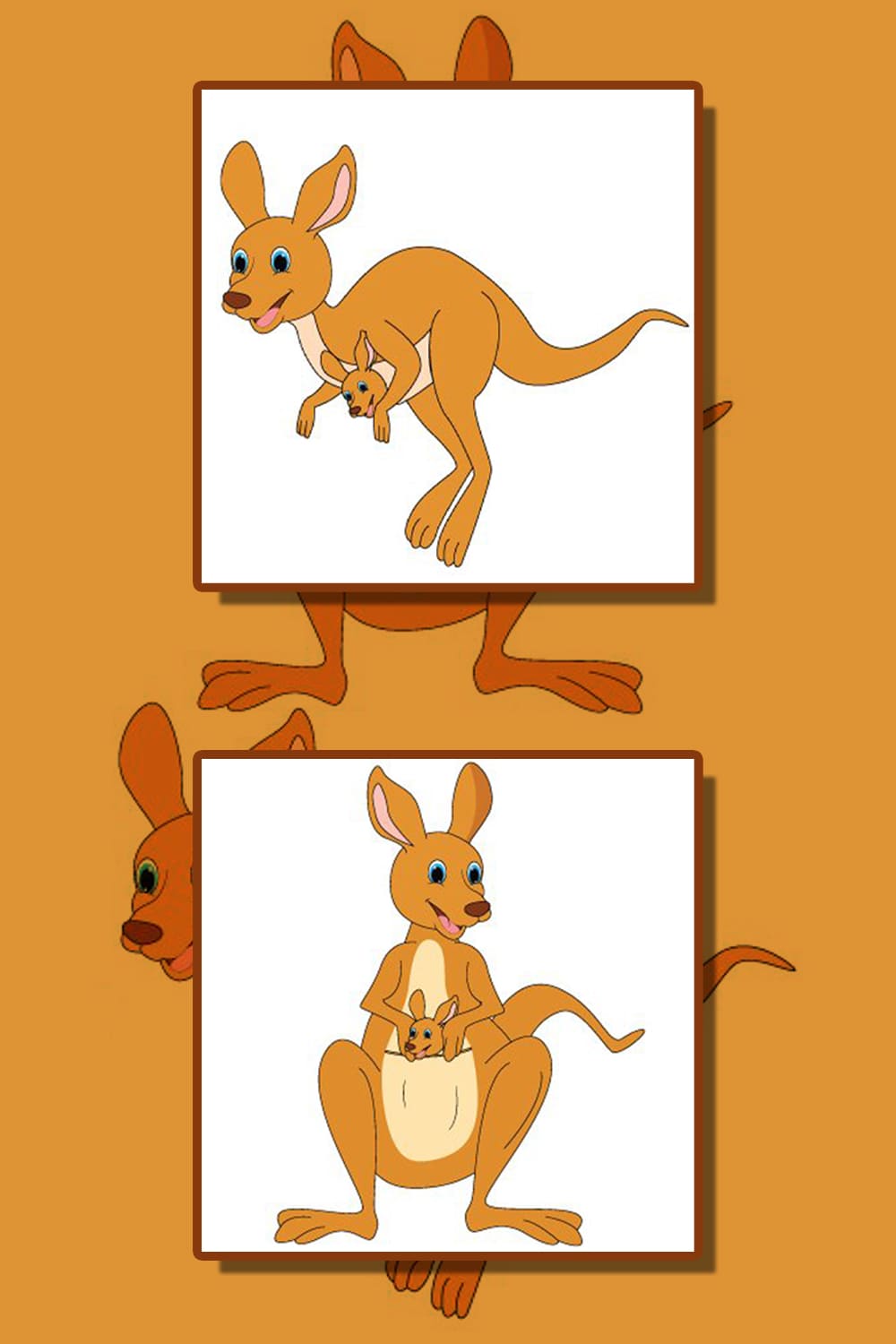 Cute Kangaroo Cartoon pinterest image.