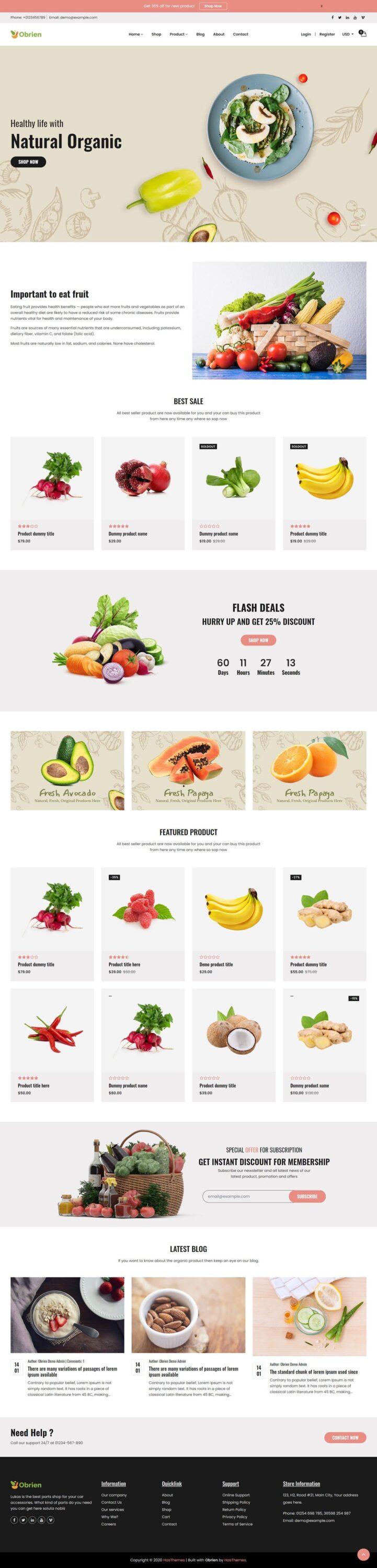 Single product of Organic Food Shopify Theme – Obrien.