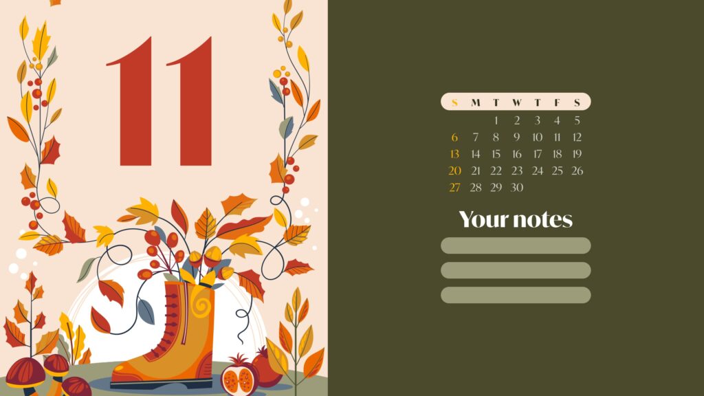 Free Cute November Calendar – MasterBundles