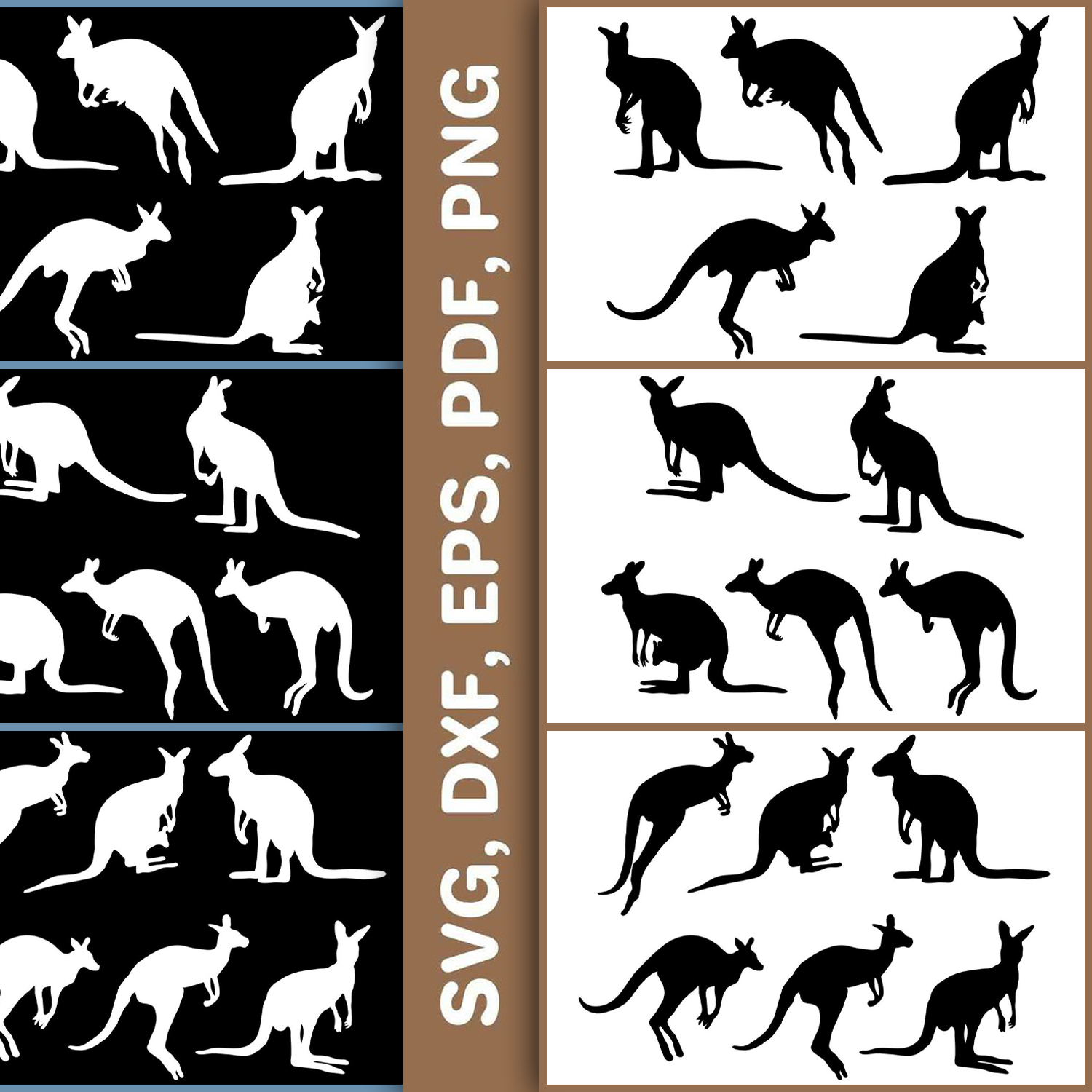 Kangaroo SVG Design Cut File Clipart cover image.