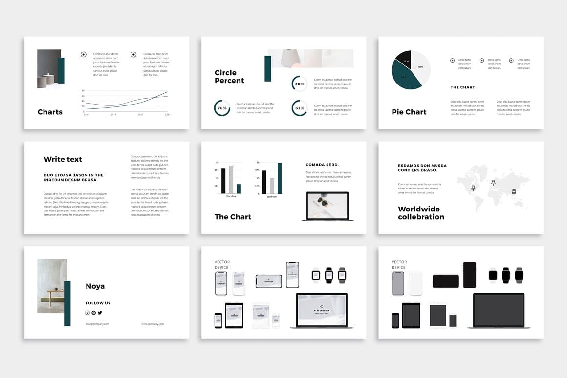 Circle percent of Noya keynote template.