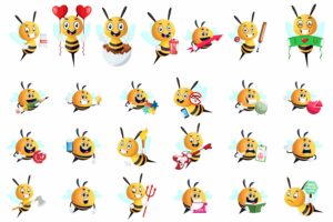 100 Huge Bee Character Collection Illustration – MasterBundles