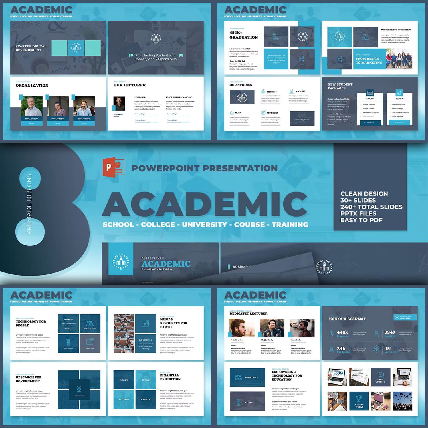 240+ total slides of Academic Powerpoint Presentation.