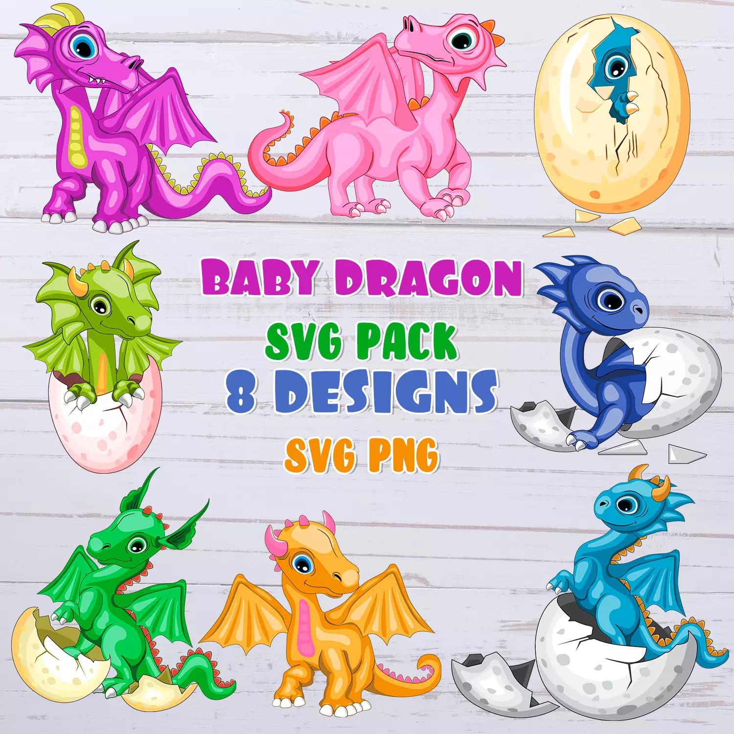 Baby dragon svg pack and designs.