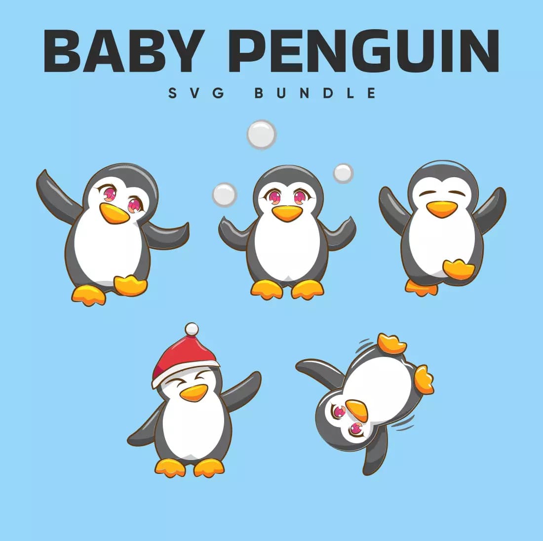 Baby penguin svg bundle.