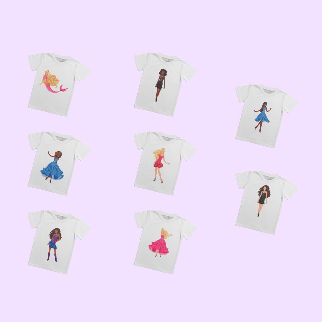Barbie T-shirt Design Templates Bundle – MasterBundles