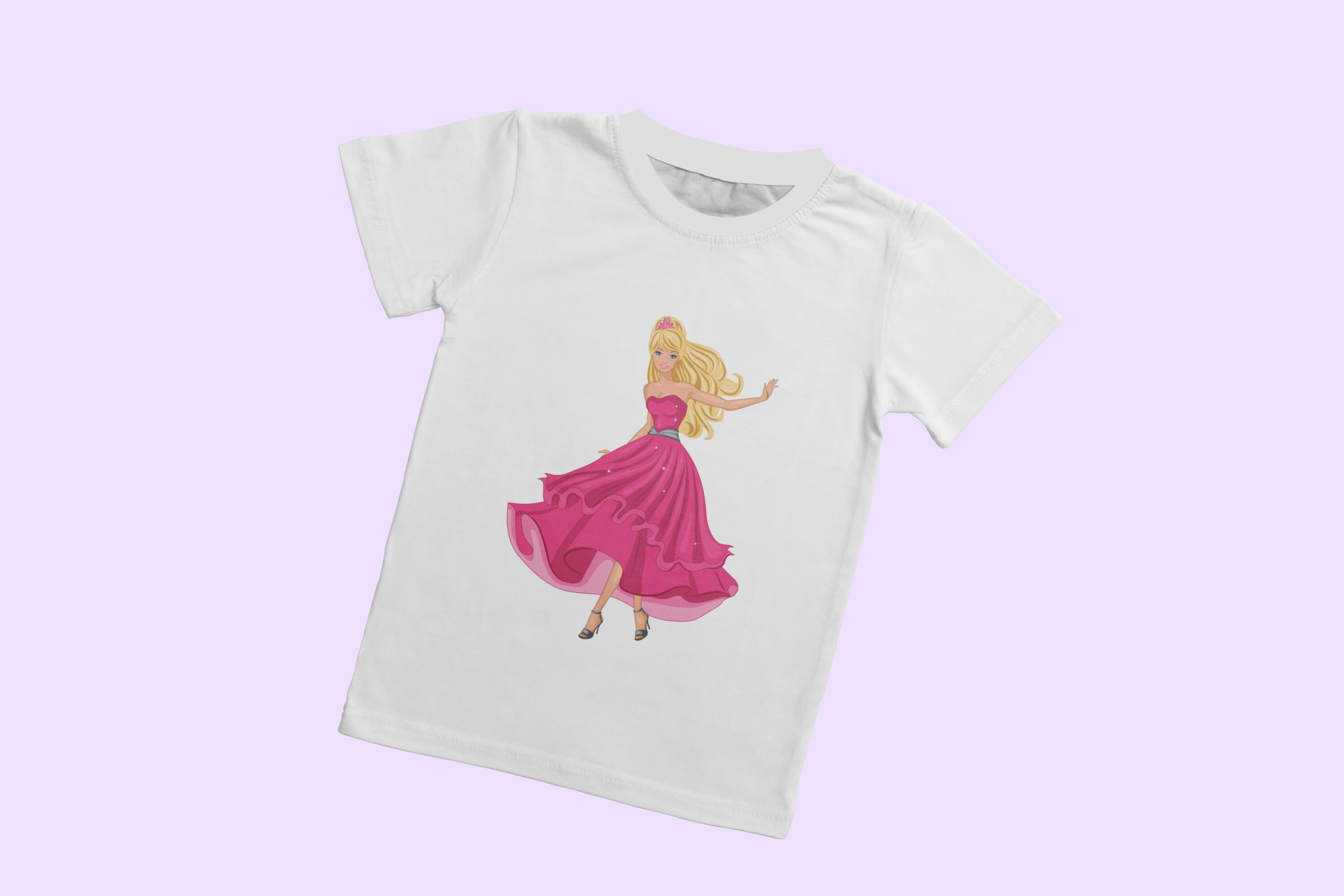 Pink lush dress on a T-shirt.