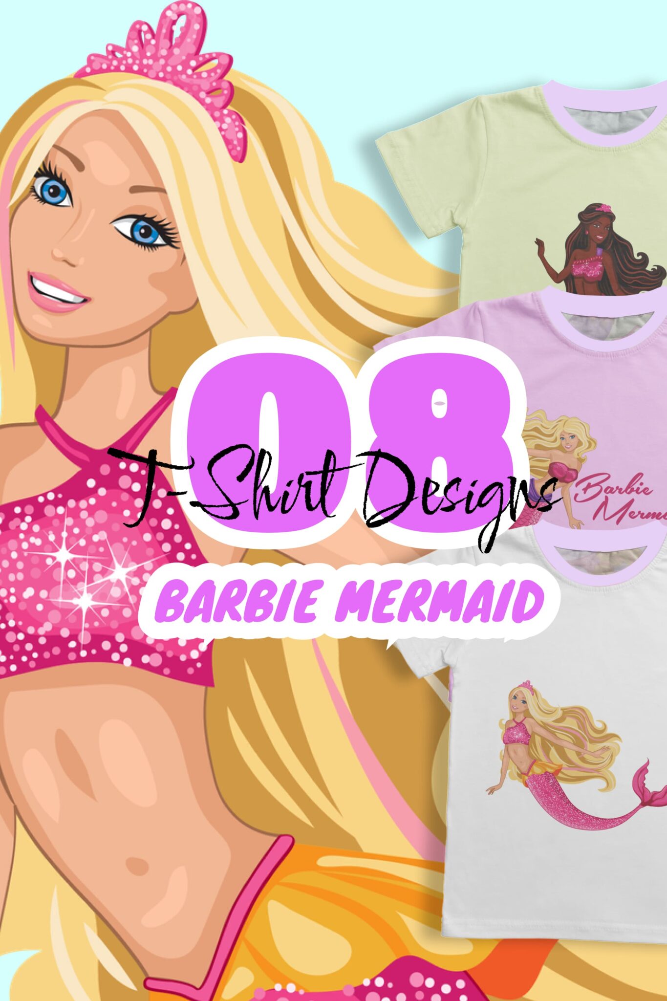 Barbie Mermaid Svg T Shirt Designs Bundle Masterbundles