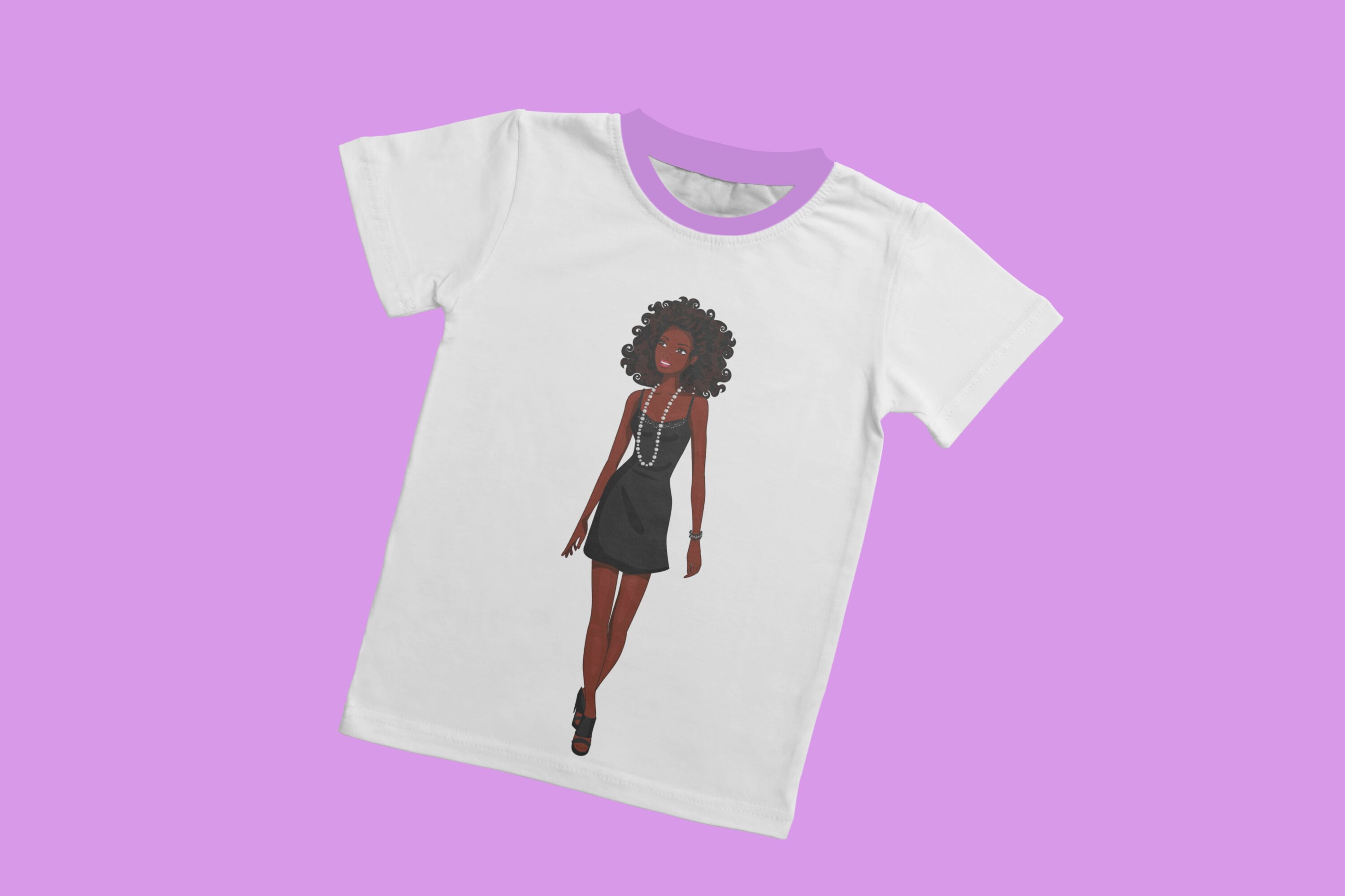 Print on a girl's t-shirt.