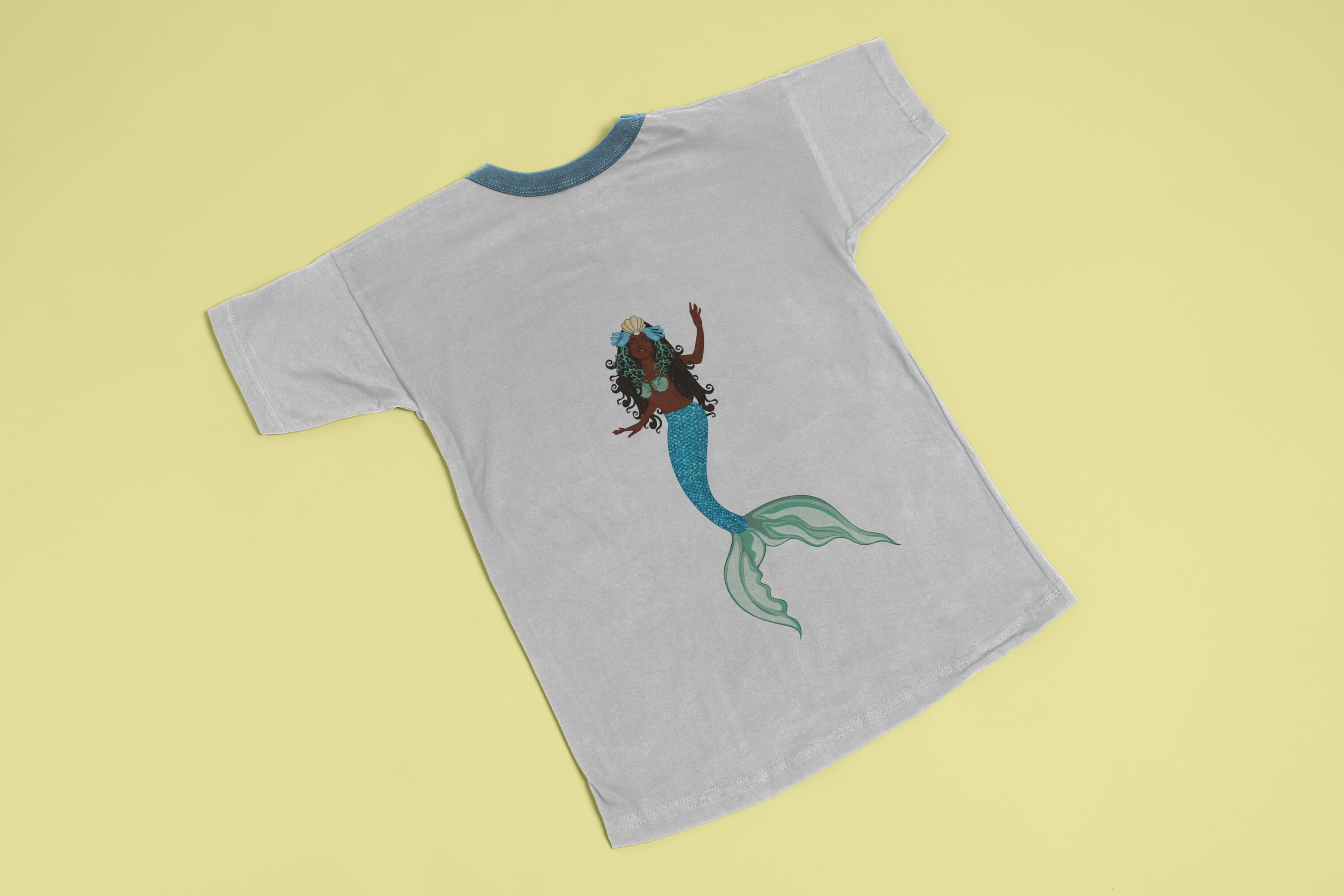 Mermaid on children's clothes.
