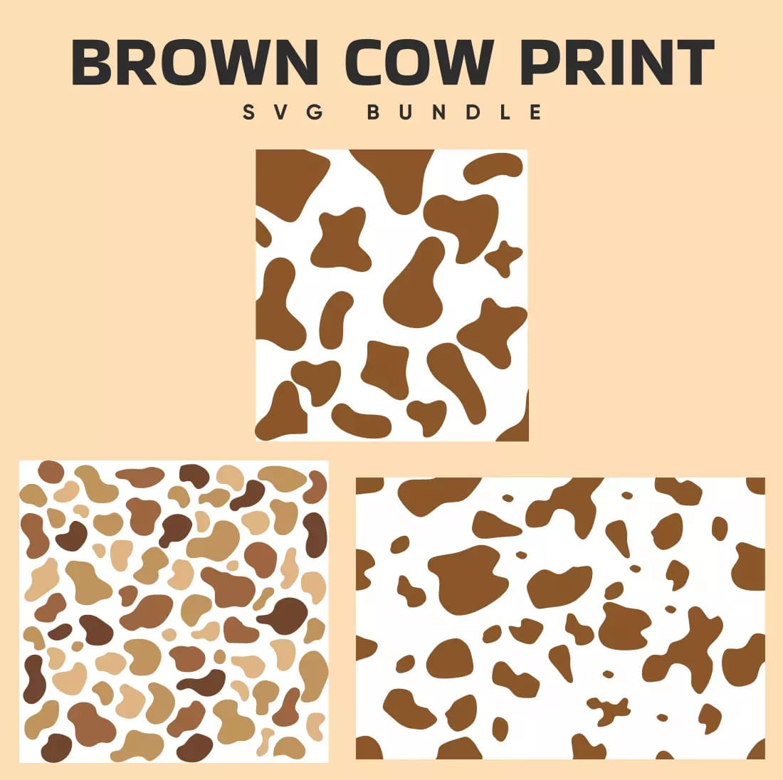 Brown cow print svg bundle.