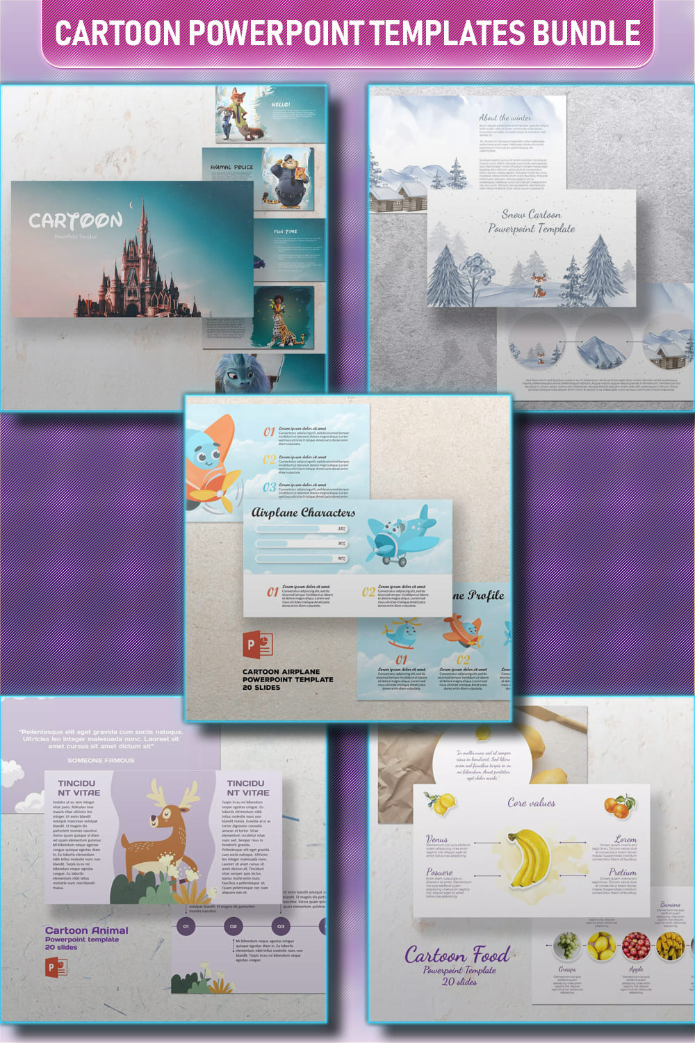 Cartoon powerpoint templates bundle of pinterest.