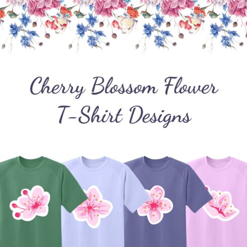 Preview cherry blossom flower t-shirt designs.