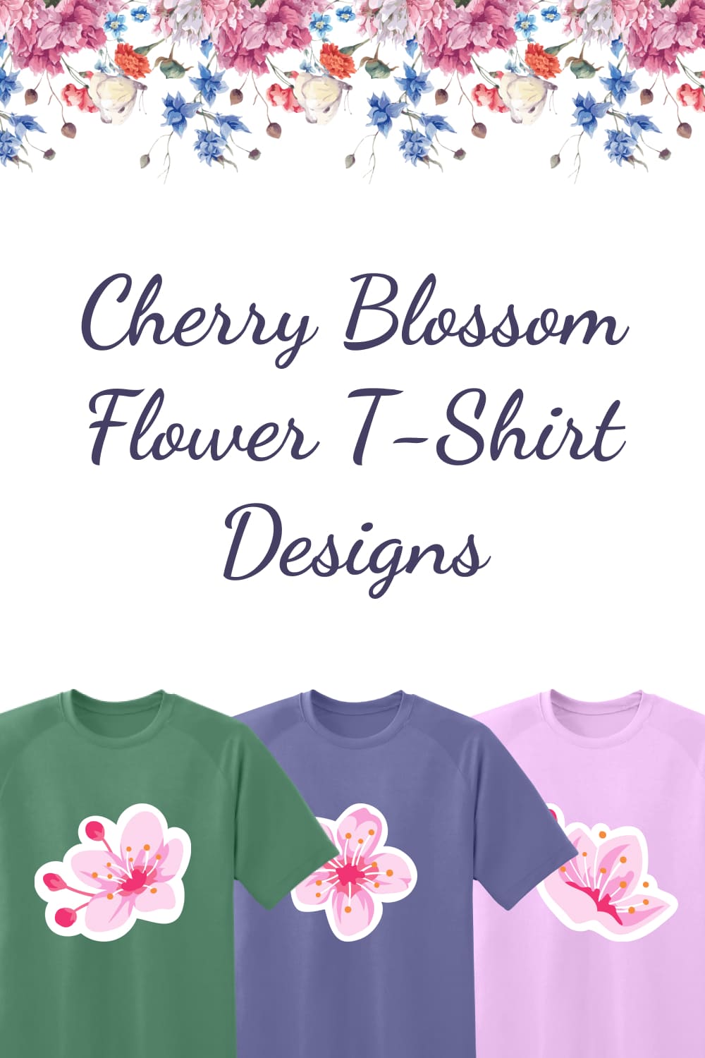 Cherry blossom flower t-shirt designs.