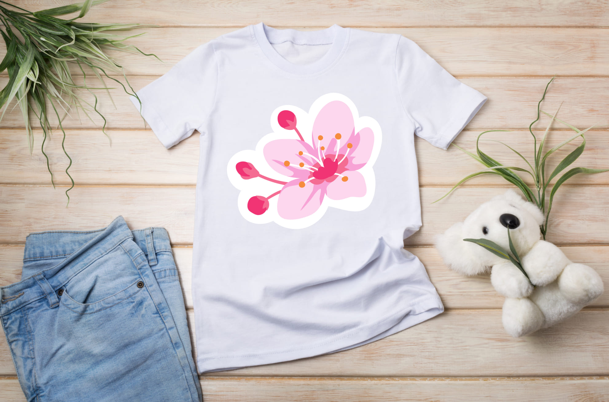 Flowers for T-shirt print.