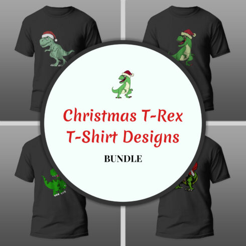 christmas t rex t shirt designs bundle 01 412