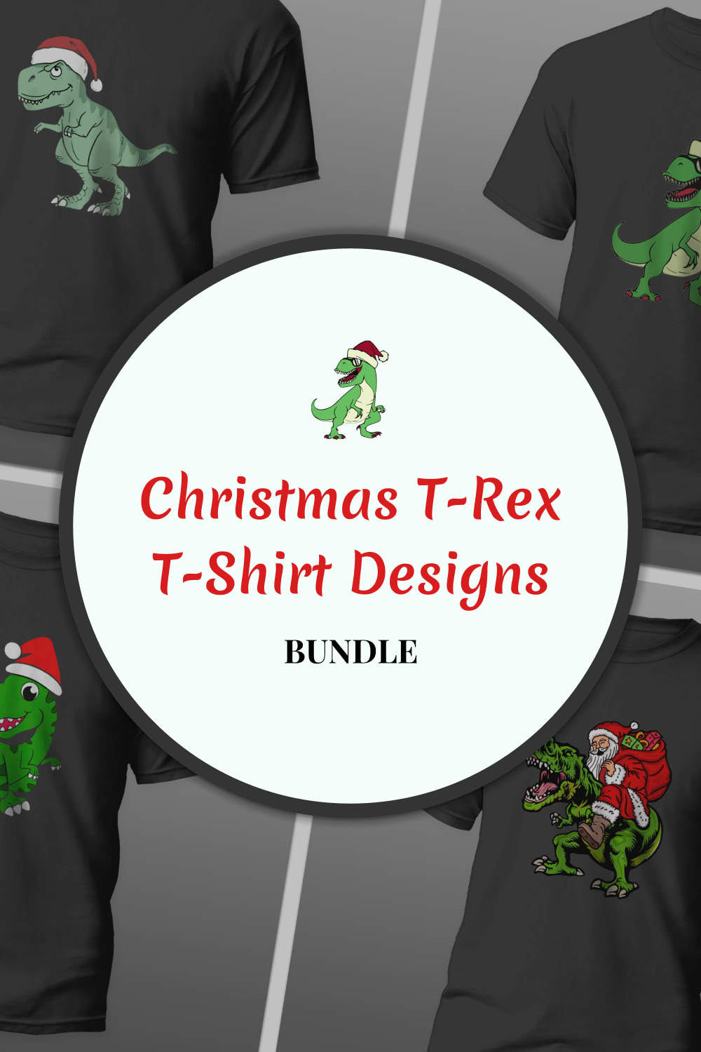 christmas t rex t shirt designs bundle 03 328