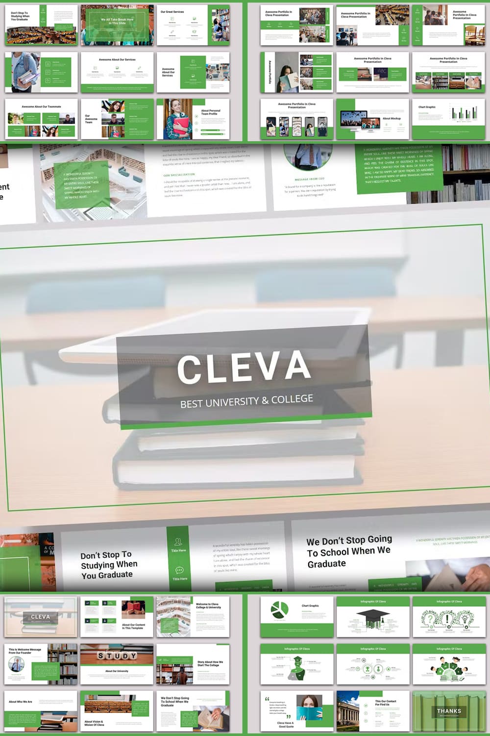 Cleva university collage powerpoint template.