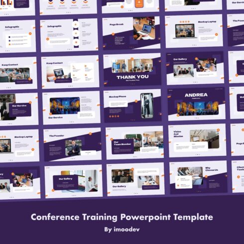 Illustrations conference training powerpoint template.