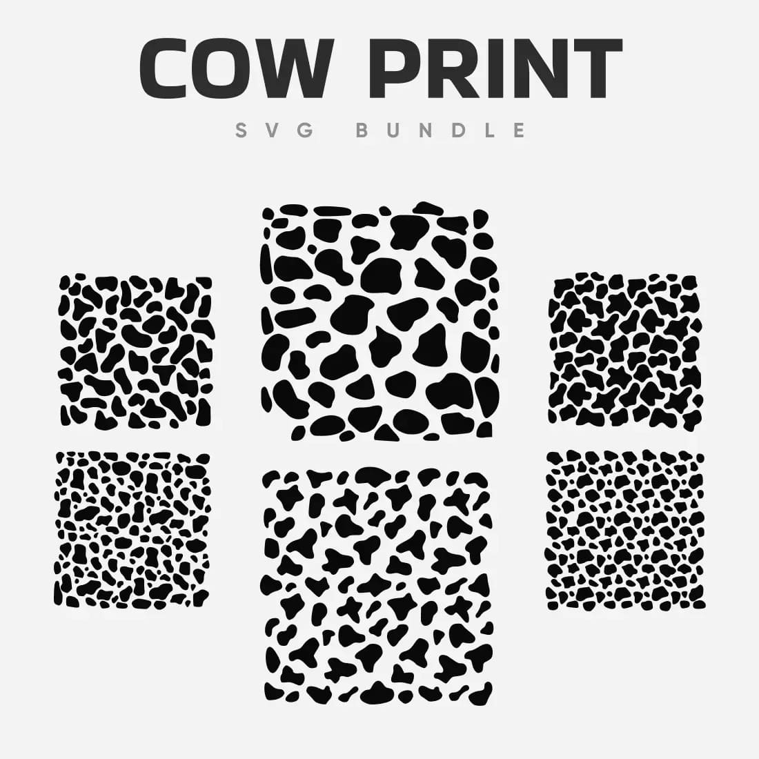 Set of four black and white animal print squares.