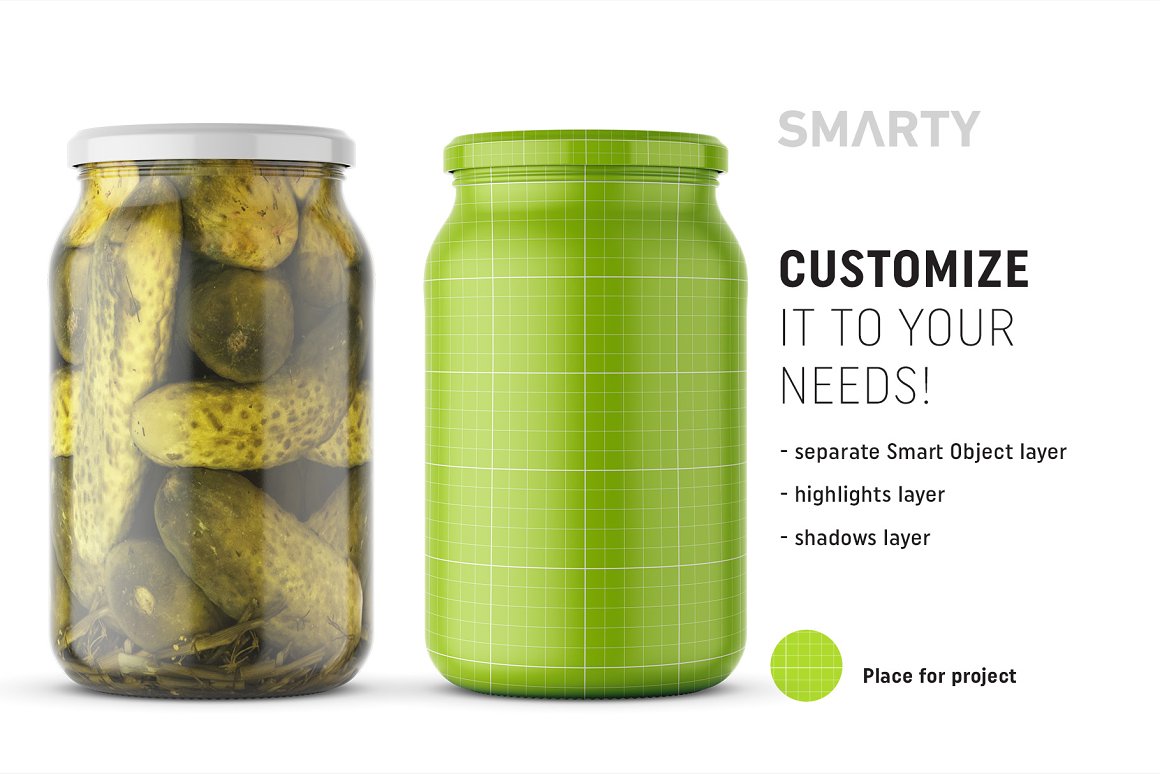 A jar for cucumbers without a label.