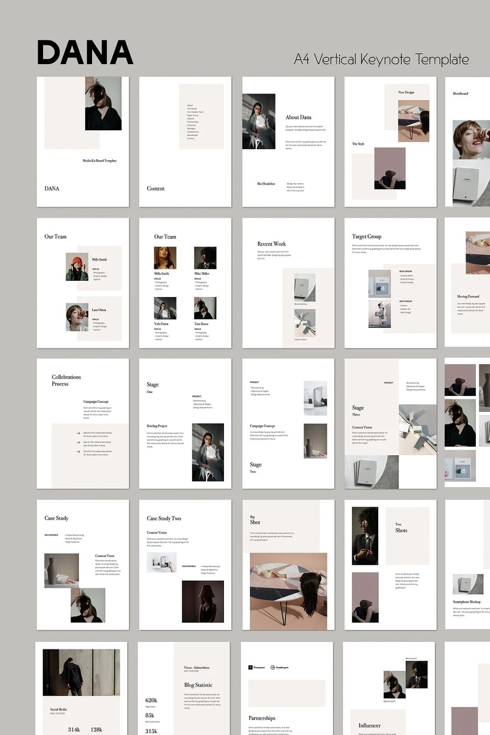 Dana a4 vertical keynote template.