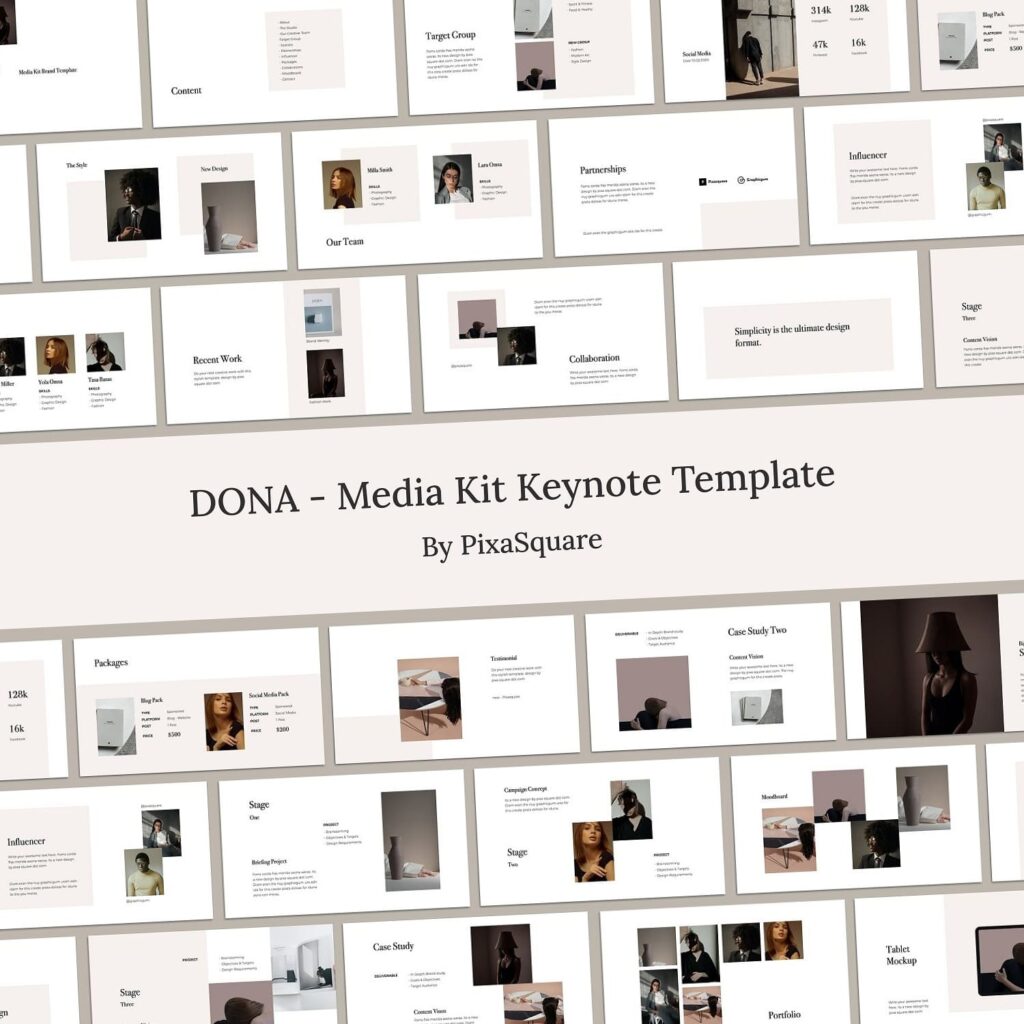 DONA - Media Kit Keynote Template – MasterBundles