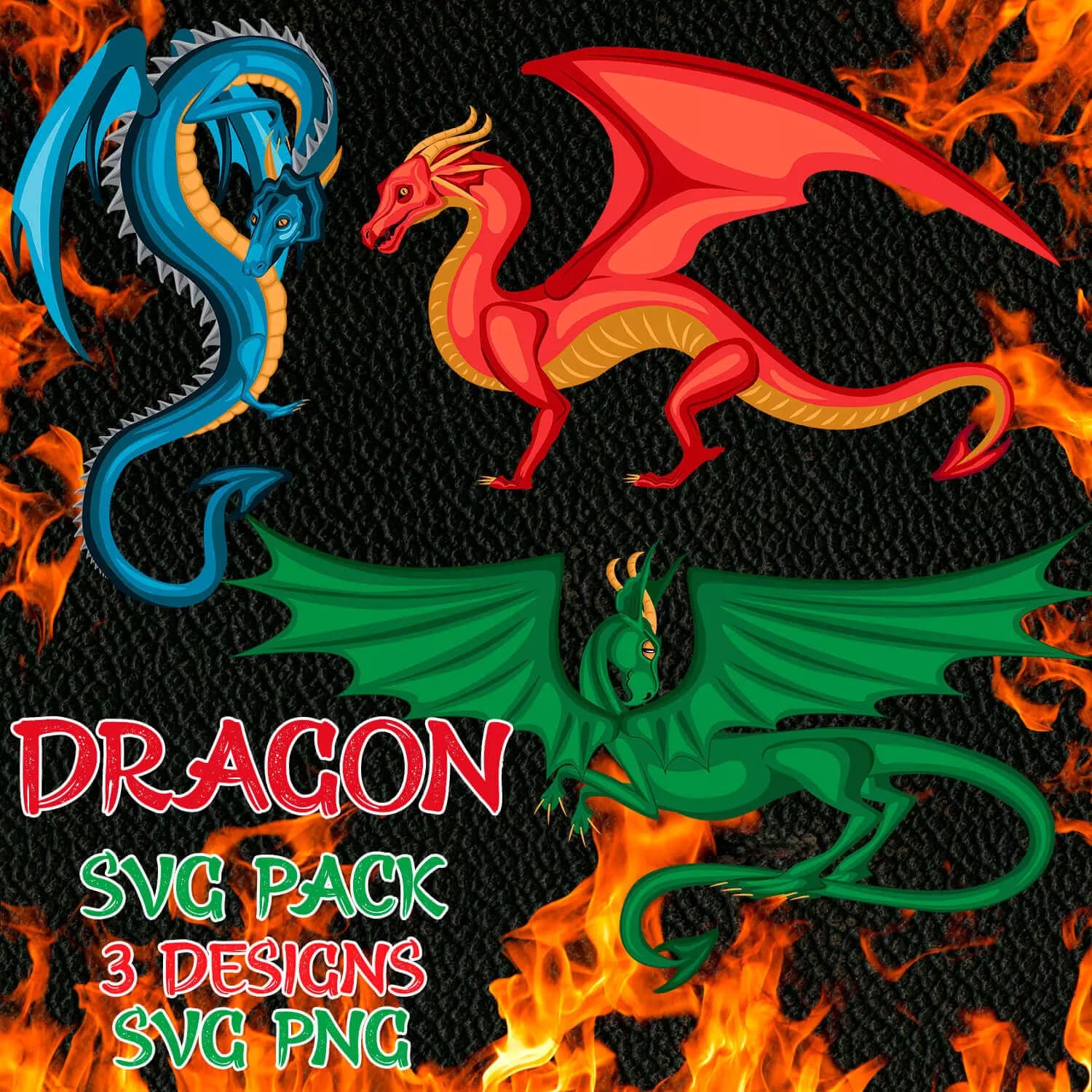 Dragon SVG Bundle Preview image.