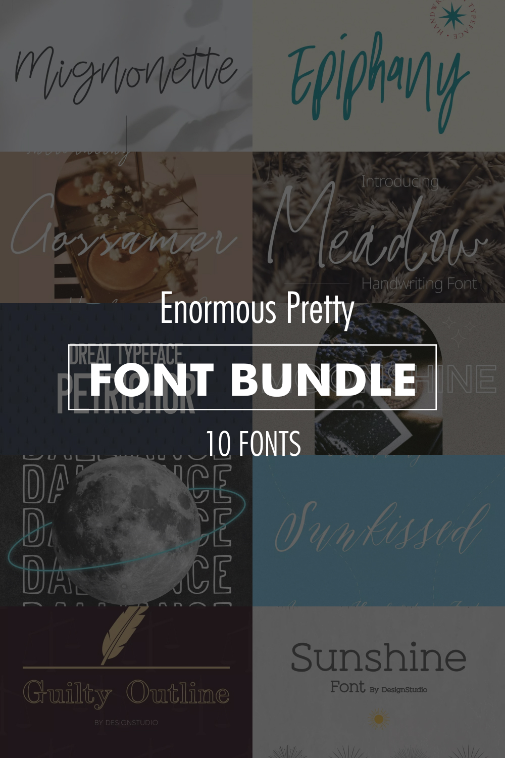Enormous pretty fonts bundle images of pinterest.
